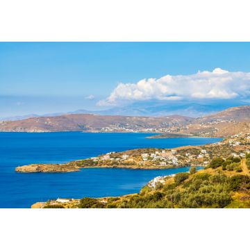 Lais Puzzle - Blick über die Buchten von Batsi und Gavrion auf der griechischen Kykladen-Insel Andros mit der Insel Euböa am Horizont - 2.000 Teile
