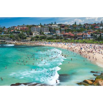Lais Puzzle - Panoramablick auf den überfüllten Bronte Beach, Sydney Australien - 2.000 Teile