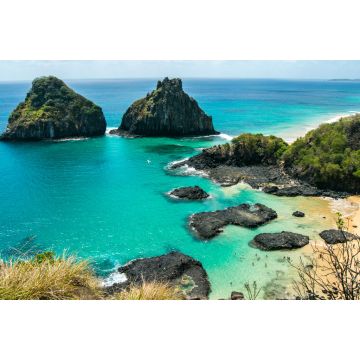 Lais Puzzle - Blick auf den Zwei-Brüder-Berg und die Schweinebucht (Morro dos Dois Irmãos e Baía dos Porcos auf Portugiesisch) in Fernando de Noronha, Brasilien - 2.000 Teile
