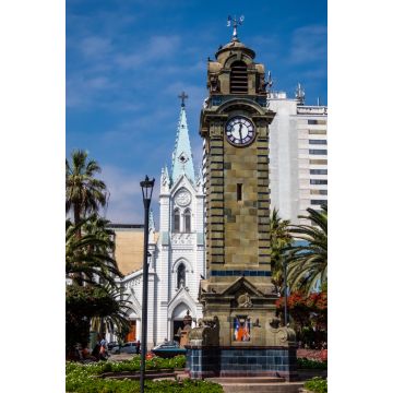 Lais Puzzle - Antofagasta, Chile: Mini Big Ben und Kirche auf der Plaza Colon. - 2.000 Teile