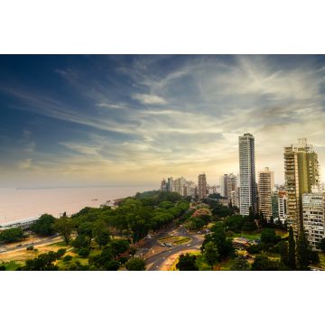 Lais Puzzle - Panoramablick auf die Stadt Rosario entlang des Parana-Flusses bei Sonnenuntergang, Santa Fe, Argentinien. - 2.000 Teile