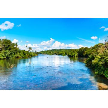 Lais Puzzle - Panoramablick vom Fluss Iguazu auf die Ufer des subtropischen Regenwaldes. Der Iguazu-Nationalpark liegt in der Provinz Misiones, Argentinien - 2.000 Teile