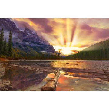 Lais Puzzle - Farbenfroher Sonnenaufgang über Bergen mit Bergfluss - 2.000 Teile