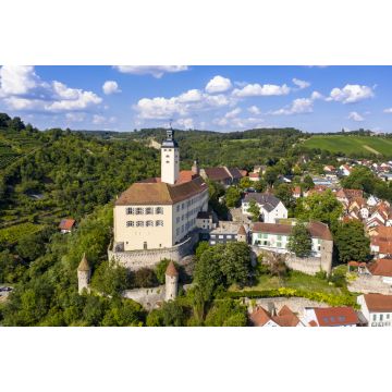 Lais Puzzle - Luftaufnahme, Burg Horneck, Burg des Deutschen Ordens, Gundelsheim, Odenwald, Baden-Württemberg, Deutschland - 2.000 Teile