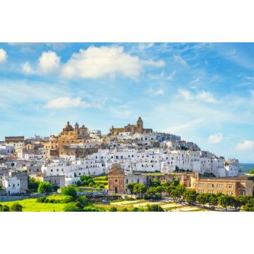 Lais Puzzle - Weiße Stadt-Skyline Ostuni bei Sonnenuntergang, Brindisi, Apulien, Italien. - 2.000 Teile