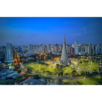 Lais Puzzle - Luftaufnahme von Maringá, Kathedrale und Stadtzentrum. Mehrere Gebäude. Paraná, Brasilien - 2.000 Teile