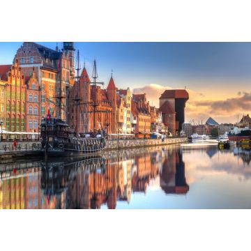 Lais Puzzle - Danzig mit schöner Altstadt über dem Fluss Motlawa bei Sonnenaufgang, Polen - 2.000 Teile