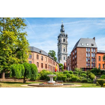 Lais Puzzle - Mons, Wallonien, Belgien. Panoramablick auf die Landschaft mit Glockenturm im Stadtzentrum - 2.000 Teile