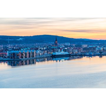 Lais Puzzle - Sonnenuntergang Luftaufnahme der schwedischen Stadt Sundsvall - 2.000 Teile