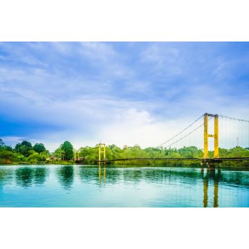 Lais Puzzle - Blick auf gelbe Brücke im Dorf El Valle neben Bahia Solano in der Region Choco, Kolumbien - 2.000 Teile