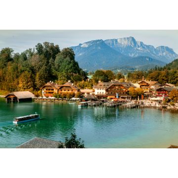 Lais Puzzle - Schönau am Königssee, Germany - September 9, 2018: Electric tourist boats on beautiful lake Konigssee pier Berchtesgaden National Park Bavaria Germany - 2.000 Teile