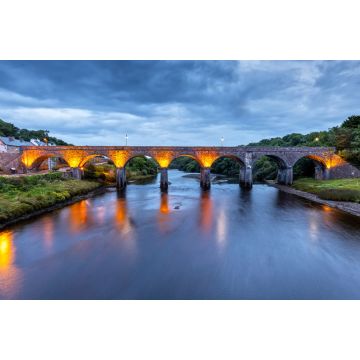 Lais Puzzle - Das Newport-Viadukt in der Grafschaft Mayo in der Nähe von Westport, Irland bei Nacht - 2.000 Teile