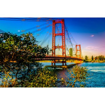 Lais Puzzle - Die Marcial-Candioti-Brücke, besser bekannt als die Hängebrücke von Santa Fe, ist eine Hängebrücke in der Stadt Santa Fe, Argentinien - 2.000 Teile