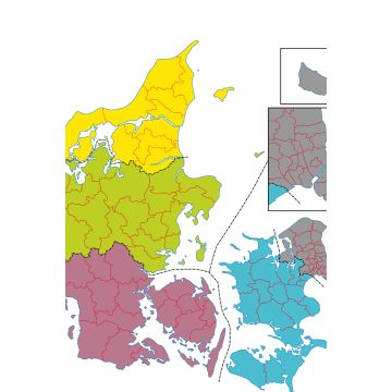 Lais Puzzle - Verwaltungsgliederung Dänemark, Karte - 2.000 Teile
