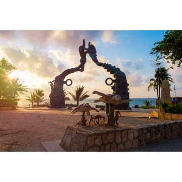 Lais Puzzle - Parque Fundadores bei Sonnenaufgang an der Playa del Carmen in Mexiko - 2.000 Teile