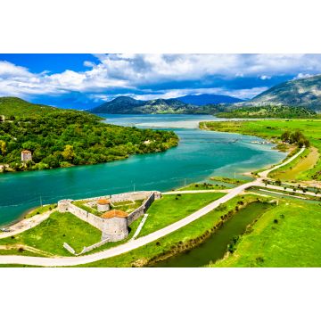 Lais Puzzle - Venezianisches Dreiecksschloss und der Vivari-Kanal bei Butrint in Albanien - 2.000 Teile