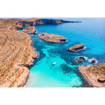 Lais Puzzle - Panorama Strand Blaue Lagune Comino Malta. Luftaufnahme - 2.000 Teile