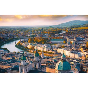 Lais Puzzle - Panoramablick der historischen Stadt Salzburg mit Salzach Fluss in schönem Sonnenuntergang, Salzburger Land, Österreich - 2.000 Teile