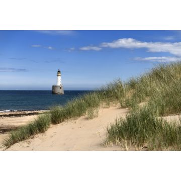 Lais Puzzle - Rattray Head Leuchtturm in der Nordsee bei Buchan Aberdeenshire Schottland mit Seegras auf Sanddünen und Sandstrand - 2.000 Teile