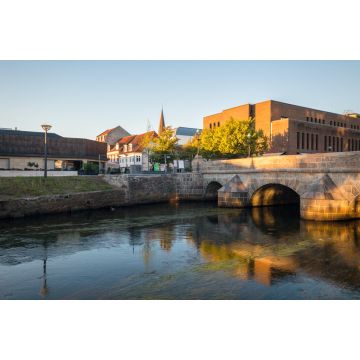 Lais Puzzle - Vejle Stadtzentrum mit Brücke und Vejle-Fluss in Vejle, Dänemark - 2.000 Teile