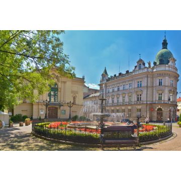Lais Puzzle - Bielsko-Biała, Bielitz, Theaterplatz - Blick auf das Polnische Theater und das Hauptpostamt - 2.000 Teile