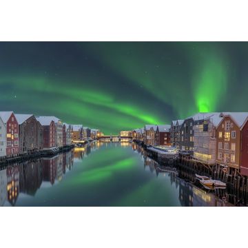 Lais Puzzle - Lagerhäuser Trondheim Norwegen Nordlicht - 2.000 Teile