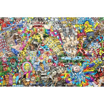 Lais Puzzle - Coole Musik-Graffiti im urbanen Stil an der Wand - 2.000 Teile
