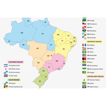 Lais Puzzle - Karte der brasilianischen Staaten mit Flaggen - 2.000 Teile
