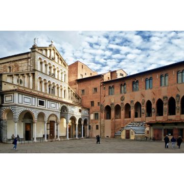Lais Puzzle - Pistoia, Toskana, Italien, Blick auf die Piazza del Duomo, Stadtzentrum, mit der Fassade der Kirche des Doms im typisch toskanischen Stil und dem gotischen Bischofspalast - 2.000 Teile