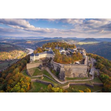 Lais Puzzle - Königstadt, sächsische Schweiz, Festung Königstein im Herbst - 2.000 Teile
