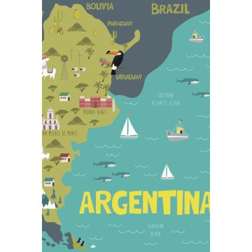 Lais Puzzle - Illustrationskarte von Argentinien mit Natur, Tieren und Landmarken - 2.000 Teile