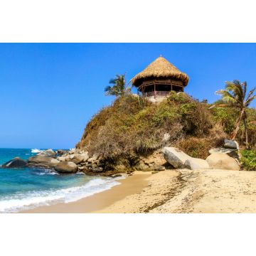 Lais Puzzle - Panorama einer Hütte an einem Traumstrand im Nationalpark Tayrona bei Barranquilla an der Karibikküste von Kolumbien - 2.000 Teile