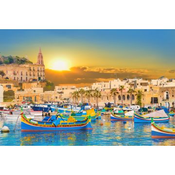 Lais Puzzle - Marsaxlokk Bucht Hafen von Malta, mit schöner Architektur und Boote in der Abenddämmerung - 2.000 Teile