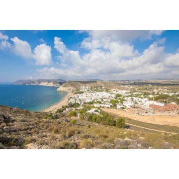 Lais Puzzle - Pueblos Blancos - Dorf Agua Amarga, vom Gipfel des Berges, im Naturpark Gata Cape, Almeria, Andalusien, Spanien - 2.000 Teile