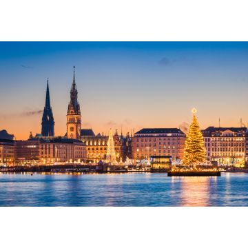 Lais Puzzle - Skyline und Weihnachtsmarkt von Hamburg, Deutschland - 2.000 Teile
