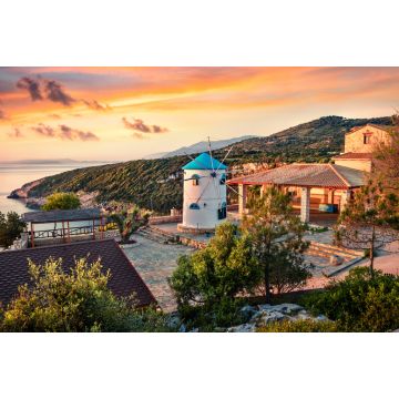 Lais Puzzle - Morgen Szene mit Windmühle. Bunte Frühling Sonnenaufgang auf der Insel Zakynthos, Korithi Lage, Ionisches Meer, Griechenland - 2.000 Teile