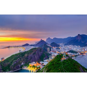Lais Puzzle - Blick bei Sonnenuntergang auf Copacabana, Corcovado und Botafogo in Rio de Janeiro. Brasilien - 2.000 Teile
