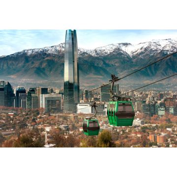 Lais Puzzle - Seilbahn in San Cristobal Hügel, mit Blick auf einen Panoramablick auf Santiago de Chile - 2.000 Teile
