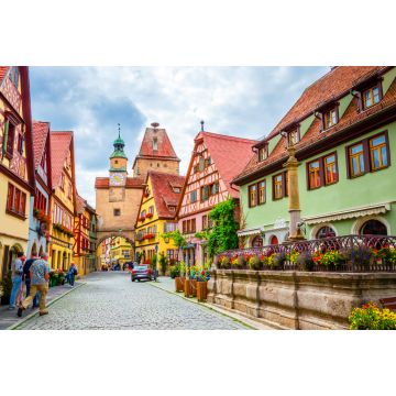 Lais Puzzle - Schöne Straßen in Rothenburg ob der Tauber mit traditionellen deutschen Häusern, Bayern, Deutschland - 2.000 Teile