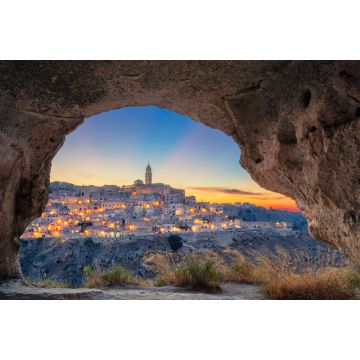 Lais Puzzle - Matera, Italien. Stadtbildbild der mittelalterlichen Stadt Matera, Italien während des schönen Sonnenuntergangs - 2.000 Teile