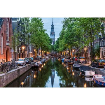 Lais Puzzle - Amsterdam City, beleuchtetes Gebäude und Kanal bei Nacht, Niederlande - 2.000 Teile