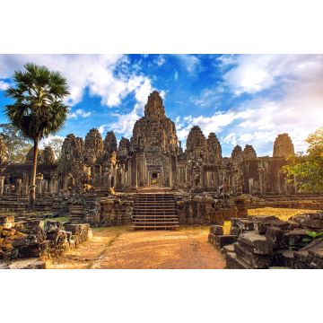 Lais Puzzle - Antike Steingesichter bei Sonnenuntergang des Bayon-Tempels, Angkor Wat - 2.000 Teile