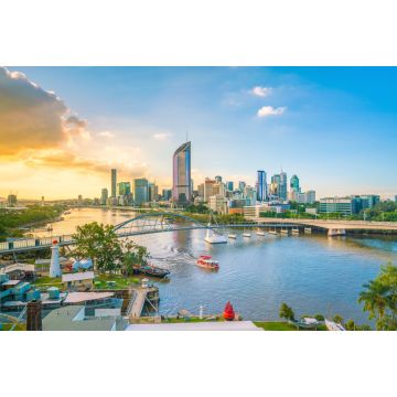 Lais Puzzle - Die Skyline der Stadt Brisbane und der Fluss Brisbane in der Dämmerung - 2.000 Teile