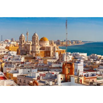 Lais Puzzle - Dächer der Altstadt und die Kathedrale de Santa Cruz am Morgen vom Turm Tavira in Cadiz, Andalusien, Spanien - 2.000 Teile