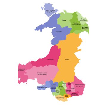 Lais Puzzle - Karte von Wales nach Counties - 2.000 Teile