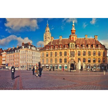 Lais Puzzle - Grand Place von Lille, Panorama & Dämmerungsstimmung, Frankreich - 2.000 Teile
