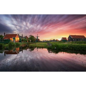 Lais Puzzle - Traditionelle holländische Windmühle in der Nähe des Kanals. Niederlande, Landschaft bei Sonnenuntergang - 2.000 Teile