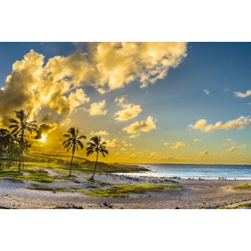 Lais Puzzle - Anakena Strand mit seinem Ahu Nau Nau Moais, einem der schönsten Orte auf der Osterinsel und seiner Rapa Nui Kultur - 2.000 Teile