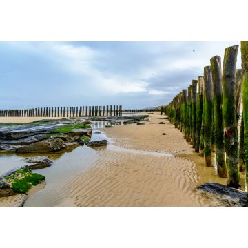 Lais Puzzle - Hölzerner Wellenbrecher am Strand von Wissant, cote opale, Frankreich - 2.000 Teile