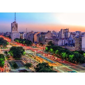 Lais Puzzle - Luftaufnahme von Buenos Aires, in der Dämmerung, entlang der Avenue du 9. Juli - 1.000 Teile